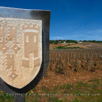 Hospices de Beaune sign, Le Bas des Teurons, Beaune, Cote de Beaune, Burgundy, France