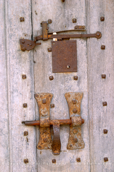 A rusty old lock and bolt at the medieval chateau