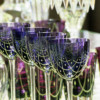 Baccarat crystal glasses on a table