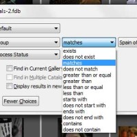 DAM search function choices
