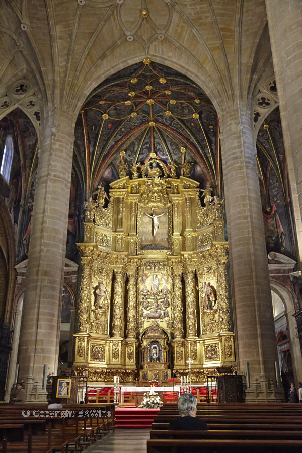 The altar in the cathedral in Logrono, Spain