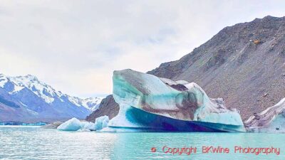 Ice 3/5: A large iceberg on Lake Tasman glacial lake, next to Mount Cook, copyright BKWine Photography